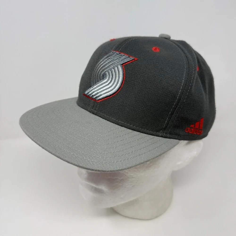 Adidas‎ Portland Trail Blazers Hat Cap Gray Adjustable Snapback Embroidered